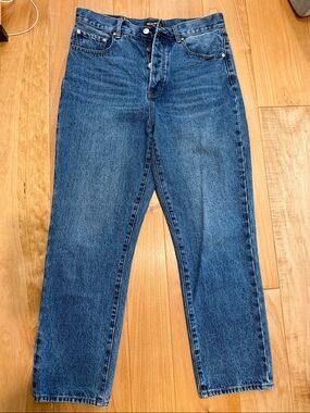 NEON BLONDE Siren Mom Fit Women’s Straight Jeans in Mid Blue Wash